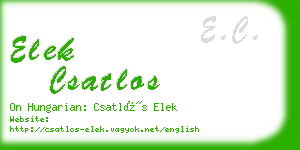 elek csatlos business card